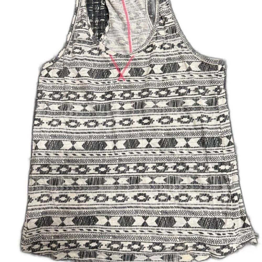 Black and white patterned racerback tank